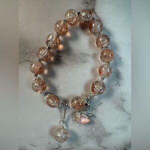 Chic Silver and Tan Beaded Bracelet